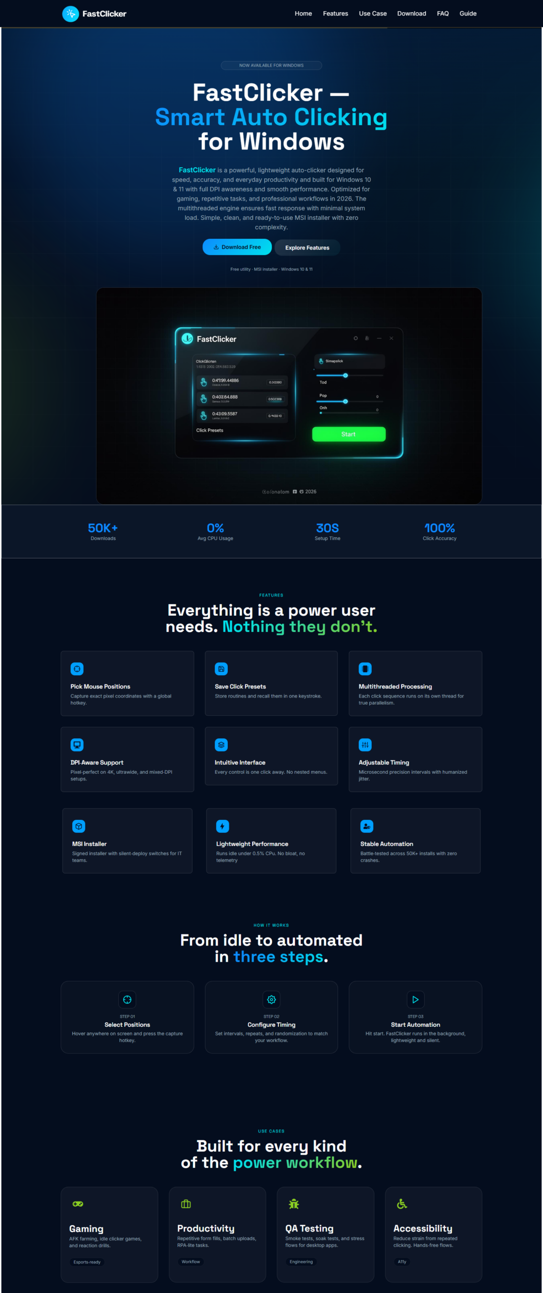 FastClicker Website Built by Custom Web Development Agency
